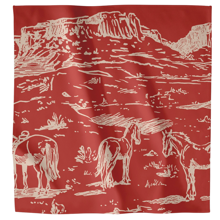 Individually Sold Western Scene Dinner Napkin