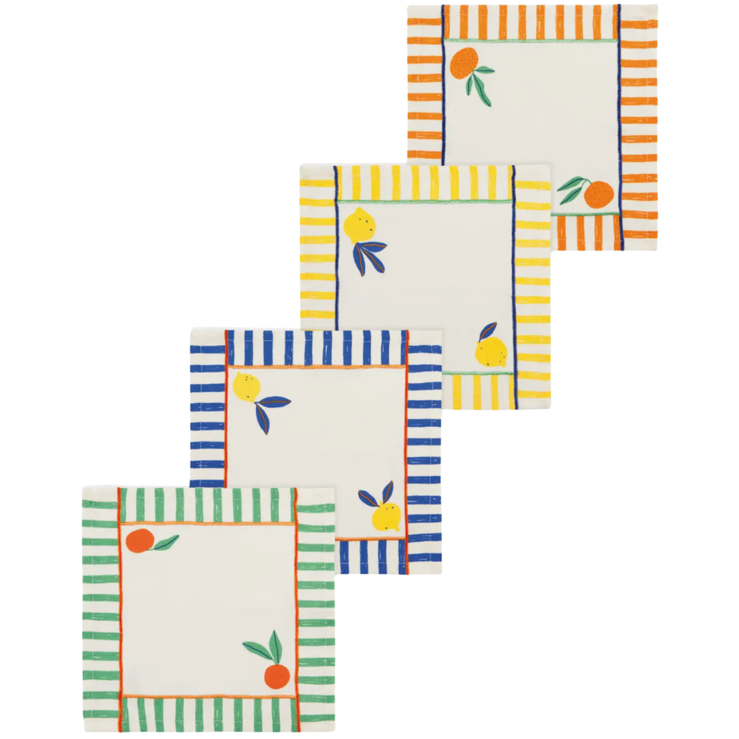DANICA JUBILEE Citrus Burst Cocktail Napkins Set of 4