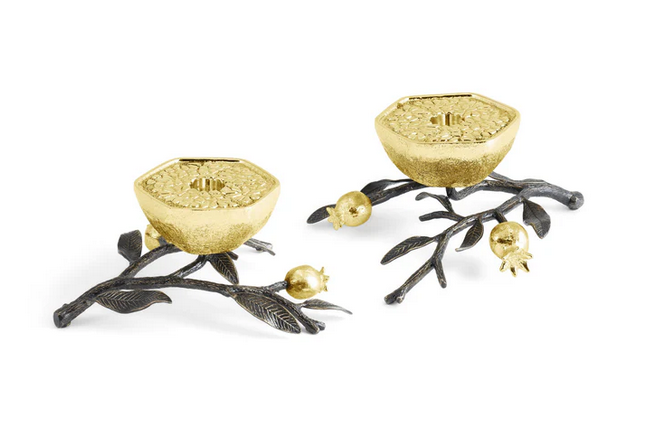 MICHAEL ARAM Pomegranate Candlestick Holders Set Of 2
