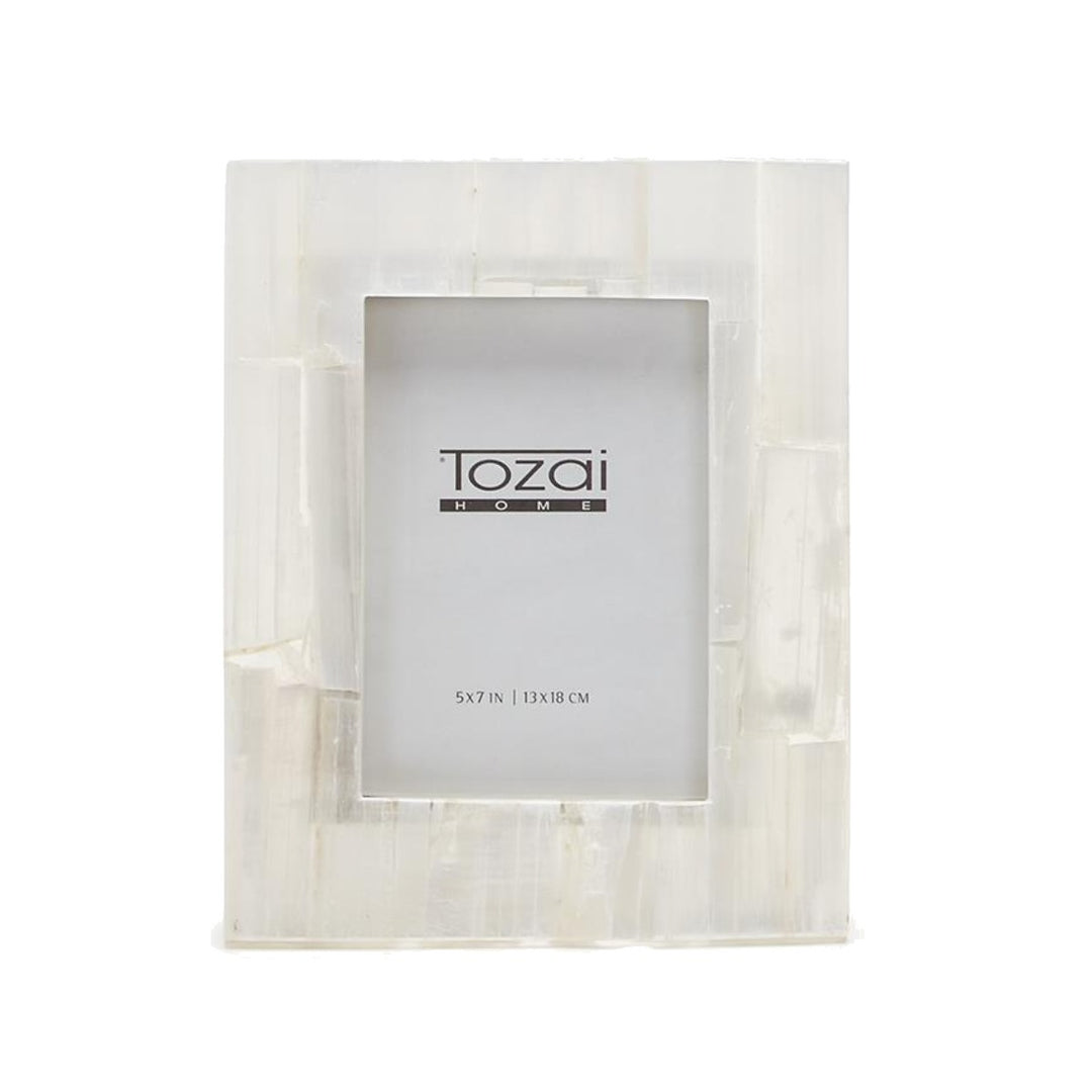 TWO'S COMPANY Selenite Photo Frame 5x7
