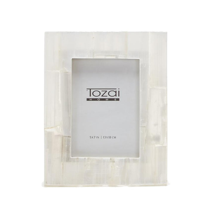 TWO'S COMPANY Selenite Photo Frame 5x7