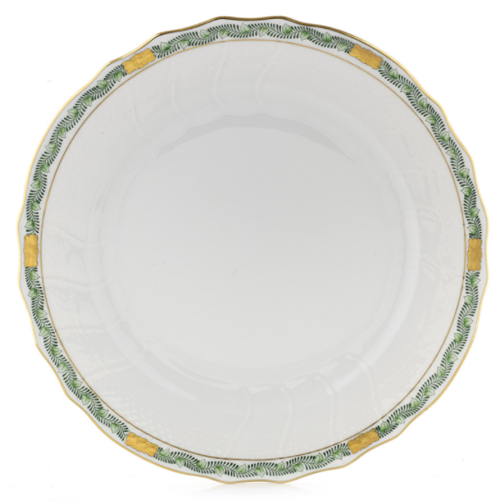 HEREND CHINESE GARLAND GREEN DESSERT PLATE