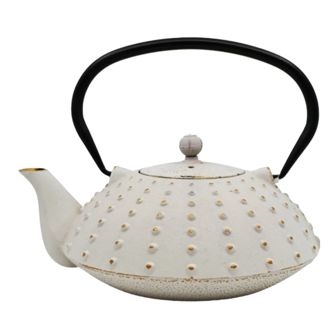 URBAN TOKYO Tokusa Design White Cast Iron Teapot Default Title