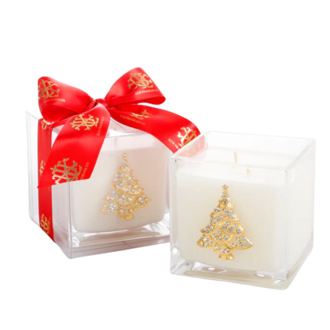 LUX FRAGRANCES Noble Fir Square Candle With Tree Default Title