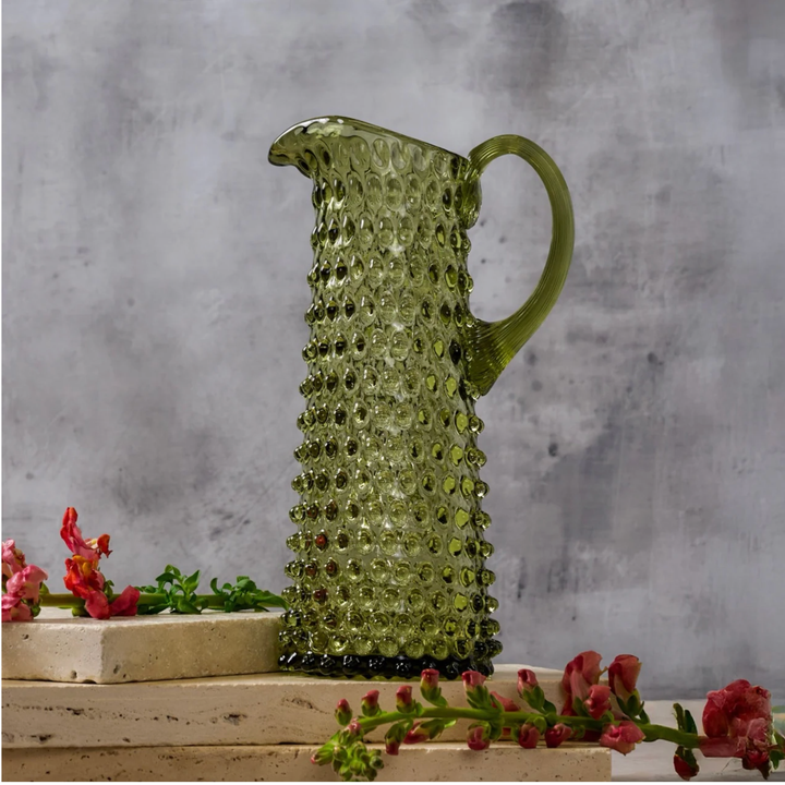 MAURE LUXURY GIFTS Hobnail Moss Green Jug