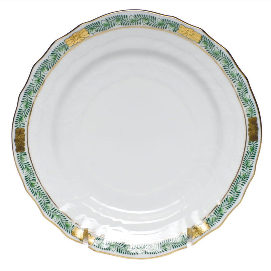 HEREND Chinese Garland Green Dinner Plate