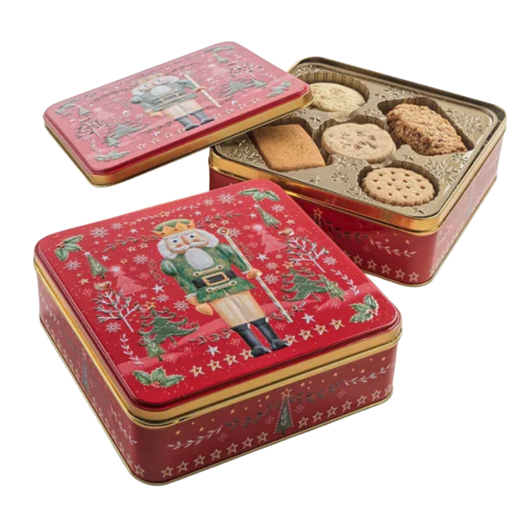 TRI-CONNECT INC. Nutcracker Square Tin With Farm House Biscuits