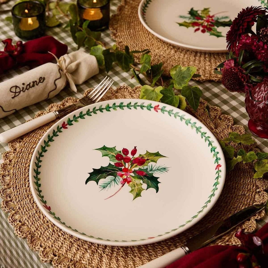 PORTMEIRION Botanic Garden Christmas Holly Dinner Plate