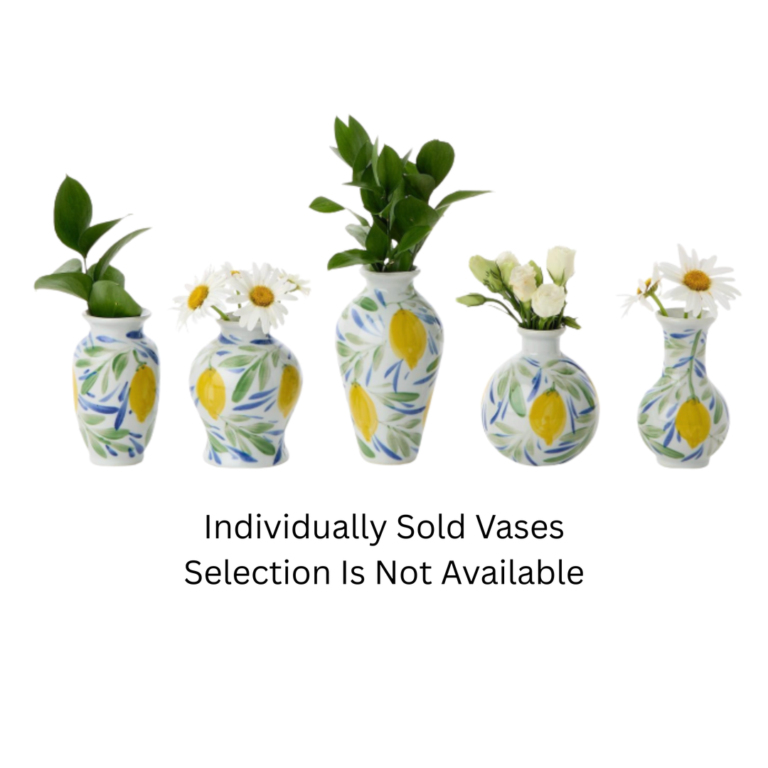 TWO'S COMPANY Individually Sold Hand Painted Mini Lemon Vase Default Title