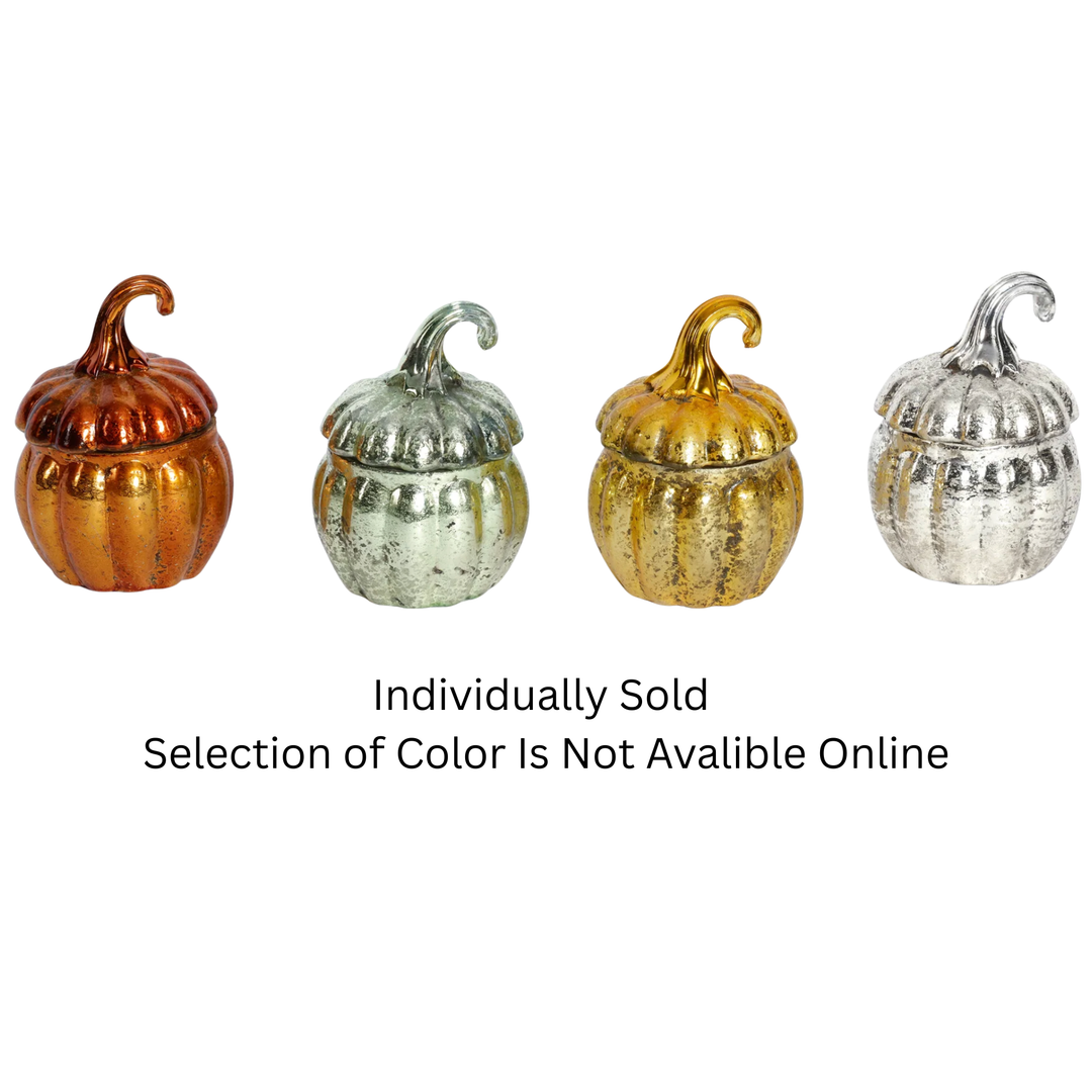 Individually Sold Pumpkin Shaped Scented Candles In Glass Container
