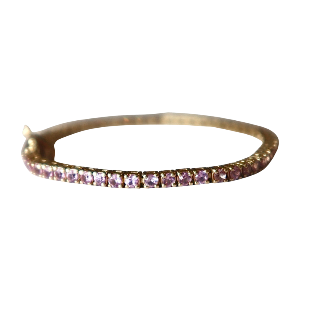 KELLY FLETCHER Pink Sapphire 14K Yellow Gold Tennis Bracelet Default Title