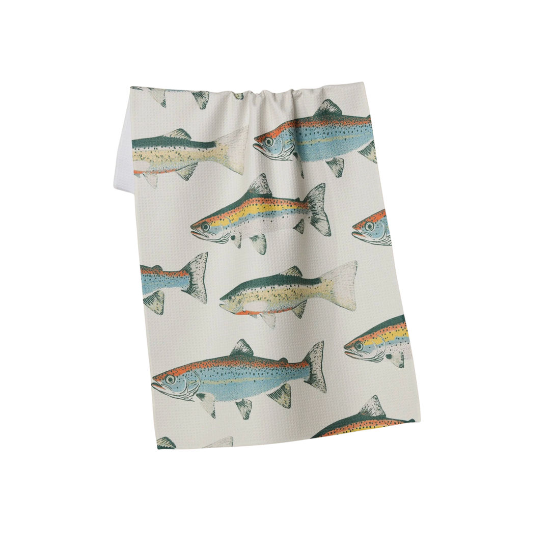 Hooked On Fishing Tea Towel