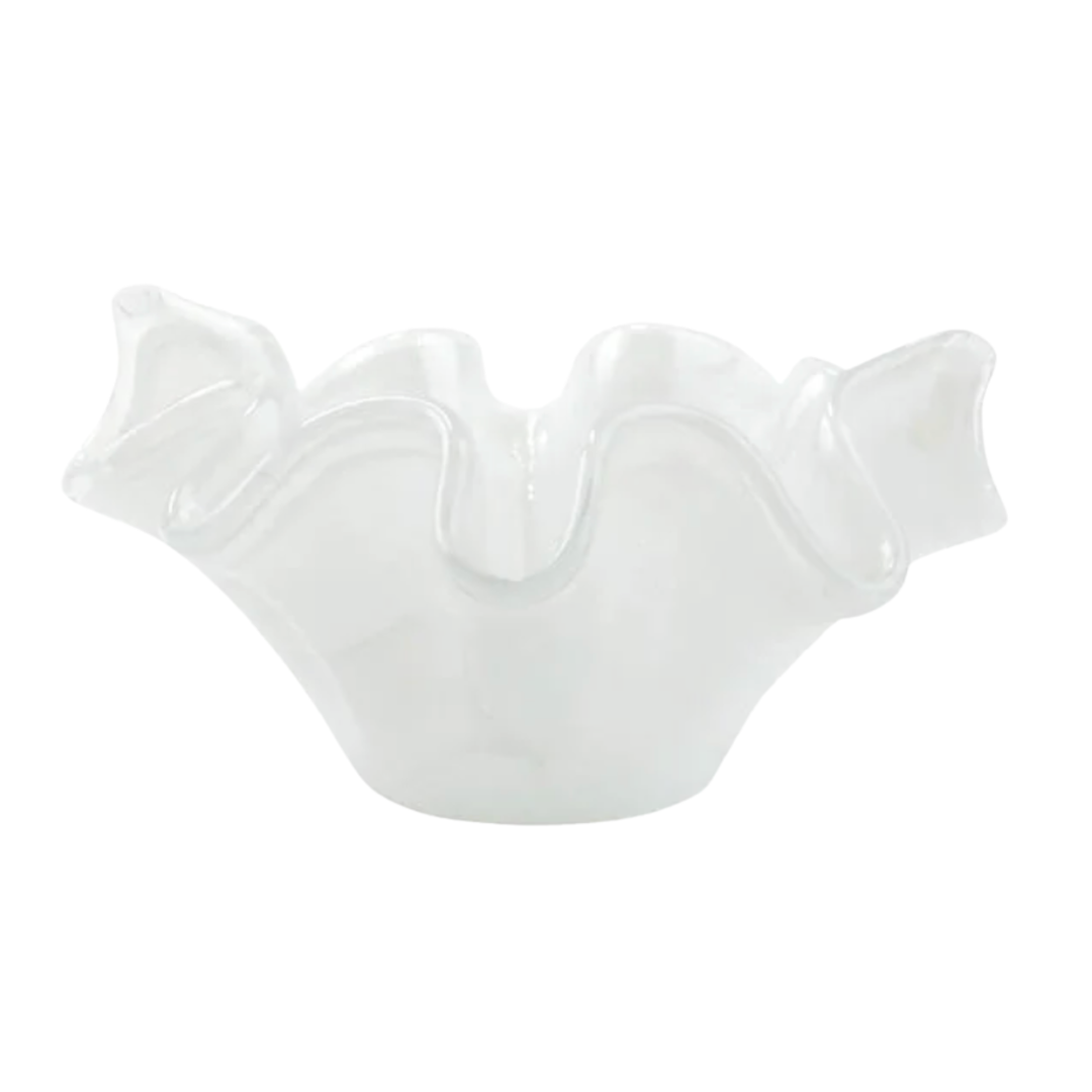 VIETRI Onda Glass White Small Bowl Default Title