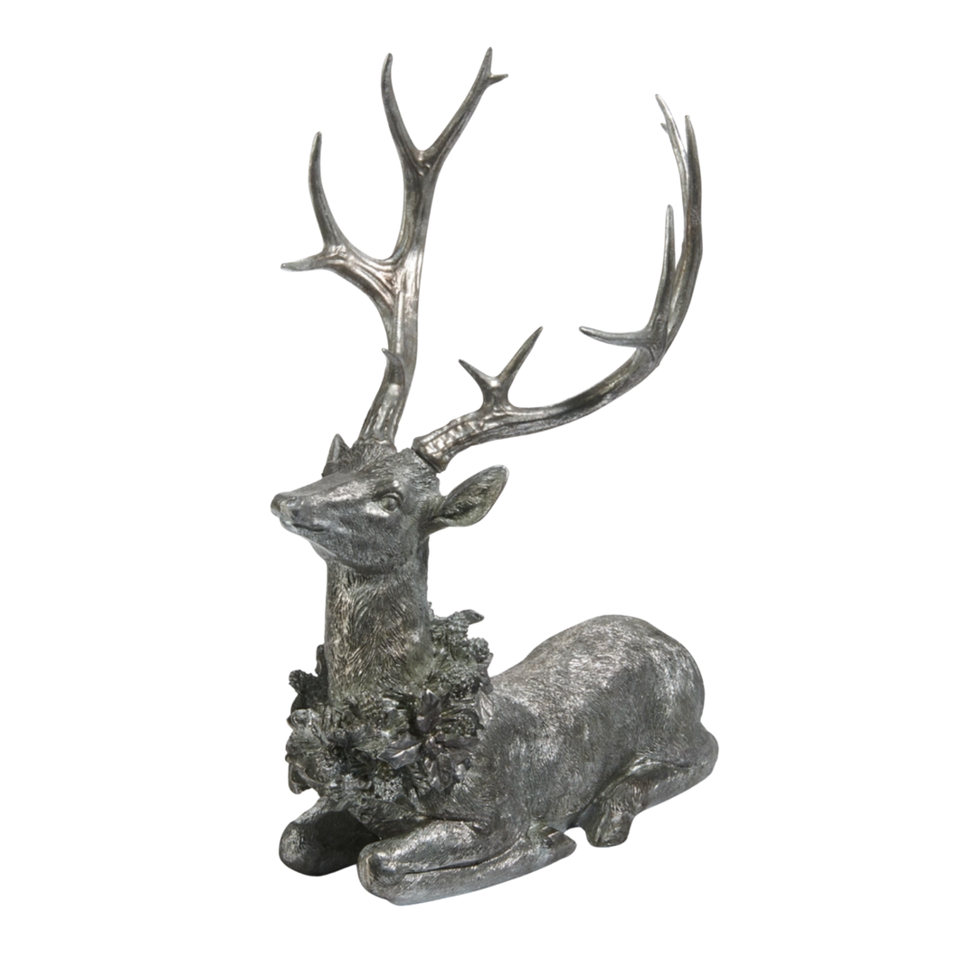 RAZ IMPORTS Sitting Deer With Wreath Default Title