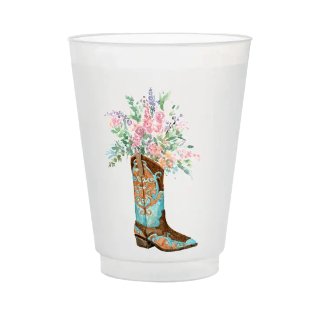 TAYLOR PALADINO Frosted Cup Blue Boot With Flowers Default Title
