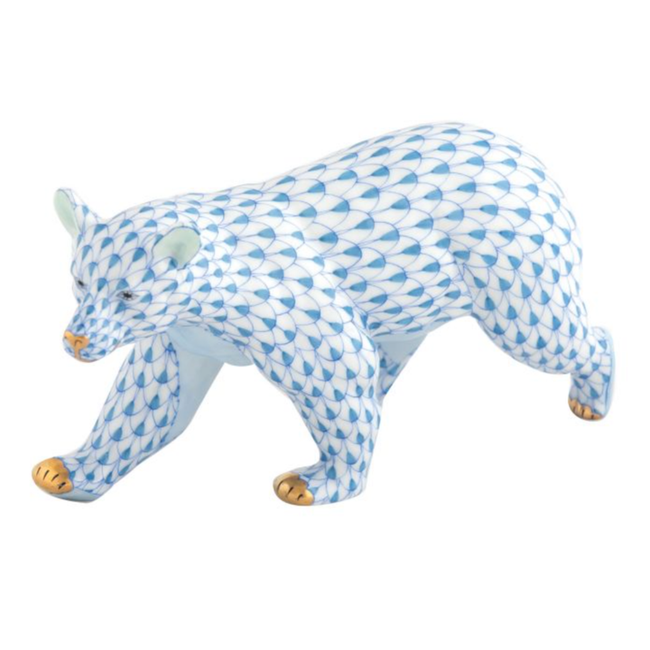 HEREND Walking Bear BLUE