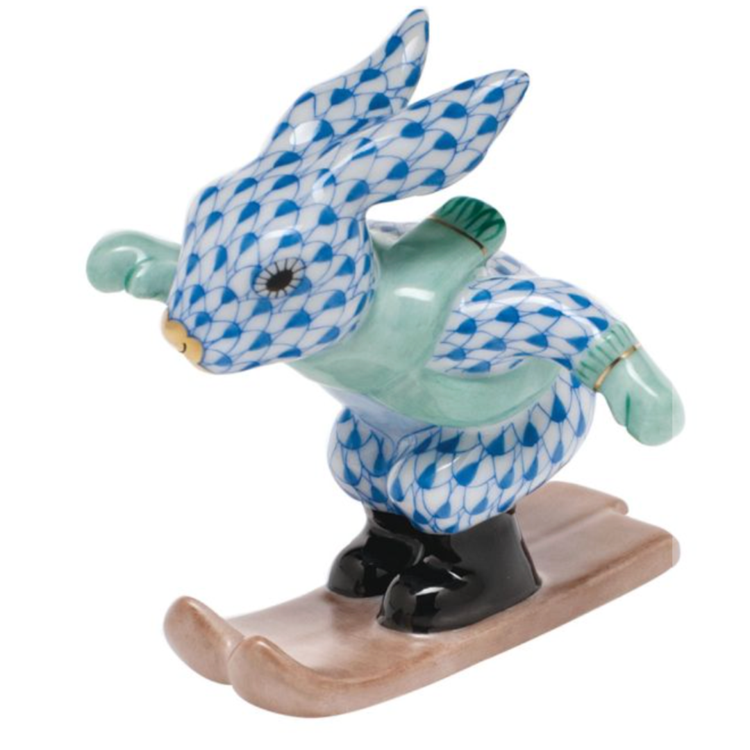 HEREND Ski Bunny BLUE