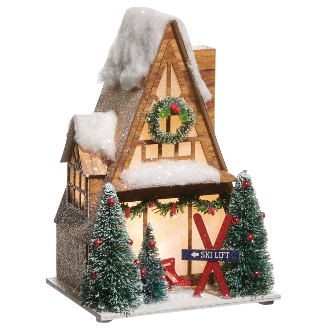 RAZ IMPORTS Lighted Paper Ski Lodge Default Title