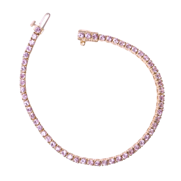 KELLY FLETCHER Tennis Bracelet In Yellow Gold Wis Pink Sapphire Default Title