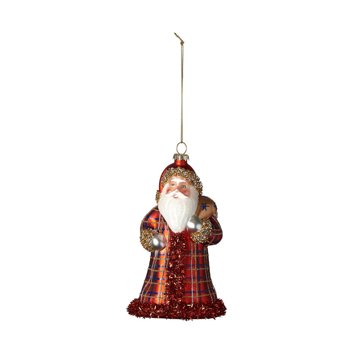 180 DEGREES Plaid Santa Ornament