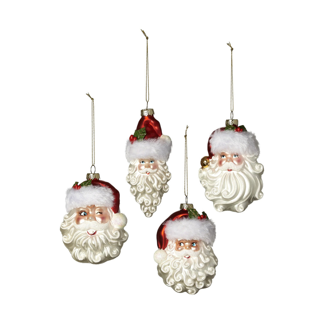 180 DEGREES Glass Santa Head Ornament Default Title