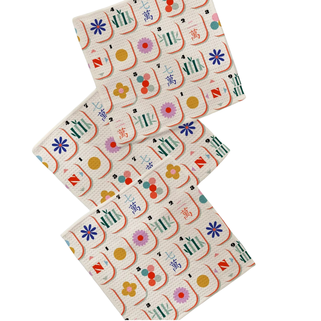 GEOMETRY GEOMETRY TILE TOSS DISHCLOTH SET MAHJONG