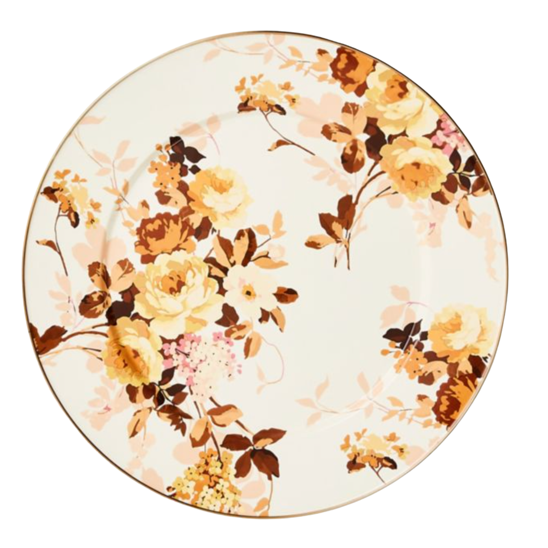 MACKENZIE CHILDS Wild Rose White Serving Platter Default Title