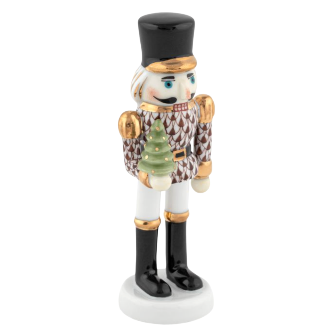 HEREND Nutcracker With Christmas Tree CHOCOLATE