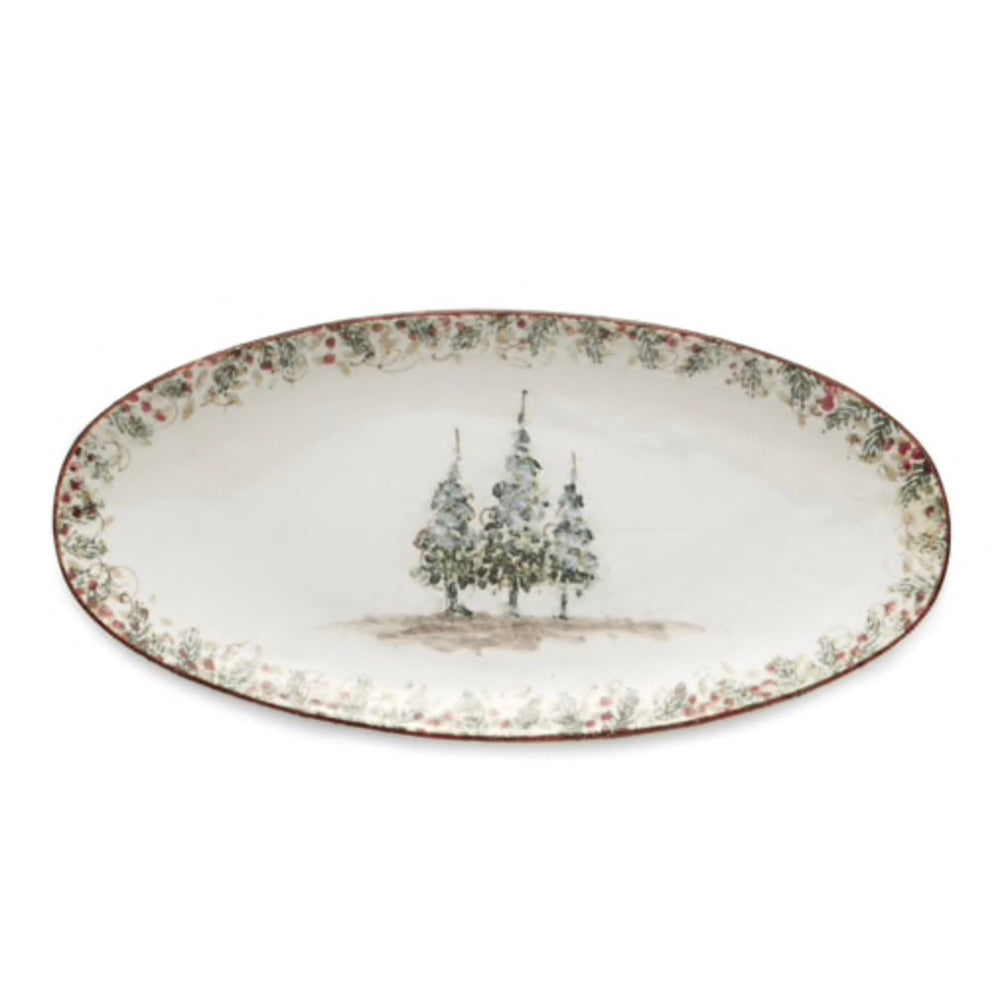 ARTE ITALICA Natale Long Oval Platter Default Title