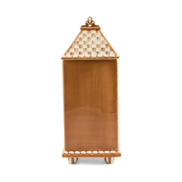 MACKENZIE CHILDS MacKenzie-Childs Mocha Check Gingerbread Canister, Large