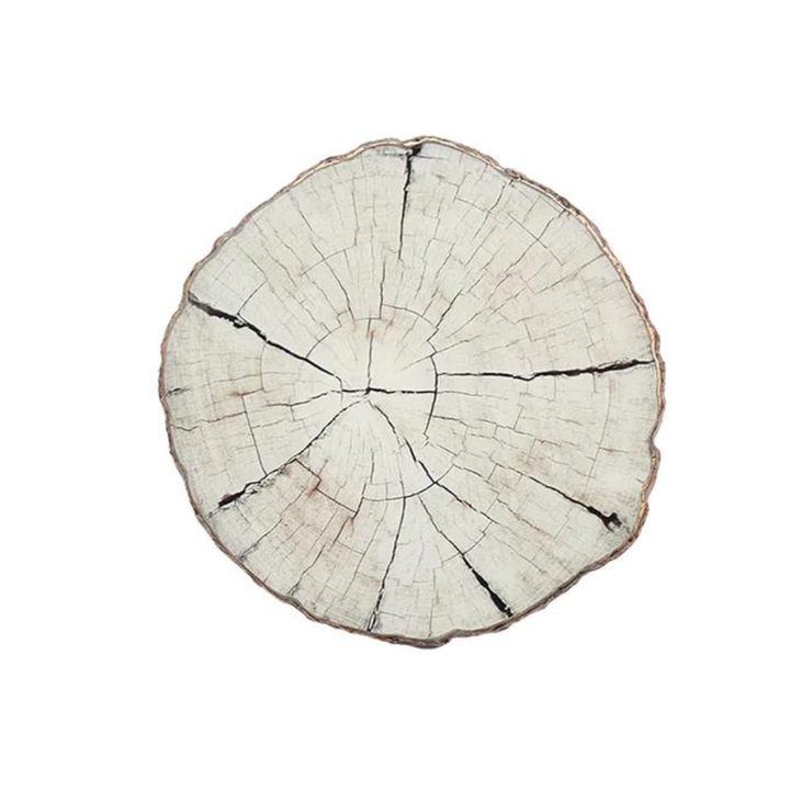 KIM SEYBERT Birch Coaster In Ivory And Natural Tones Default Title