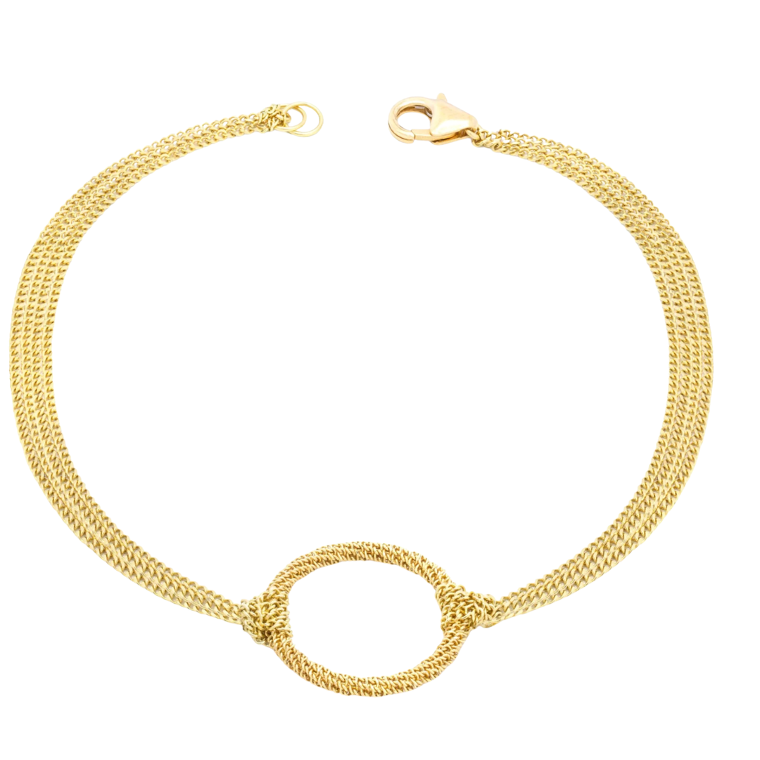AMALI Triple Chain Stardust 18K Yellow Gold Bracelet Default Title