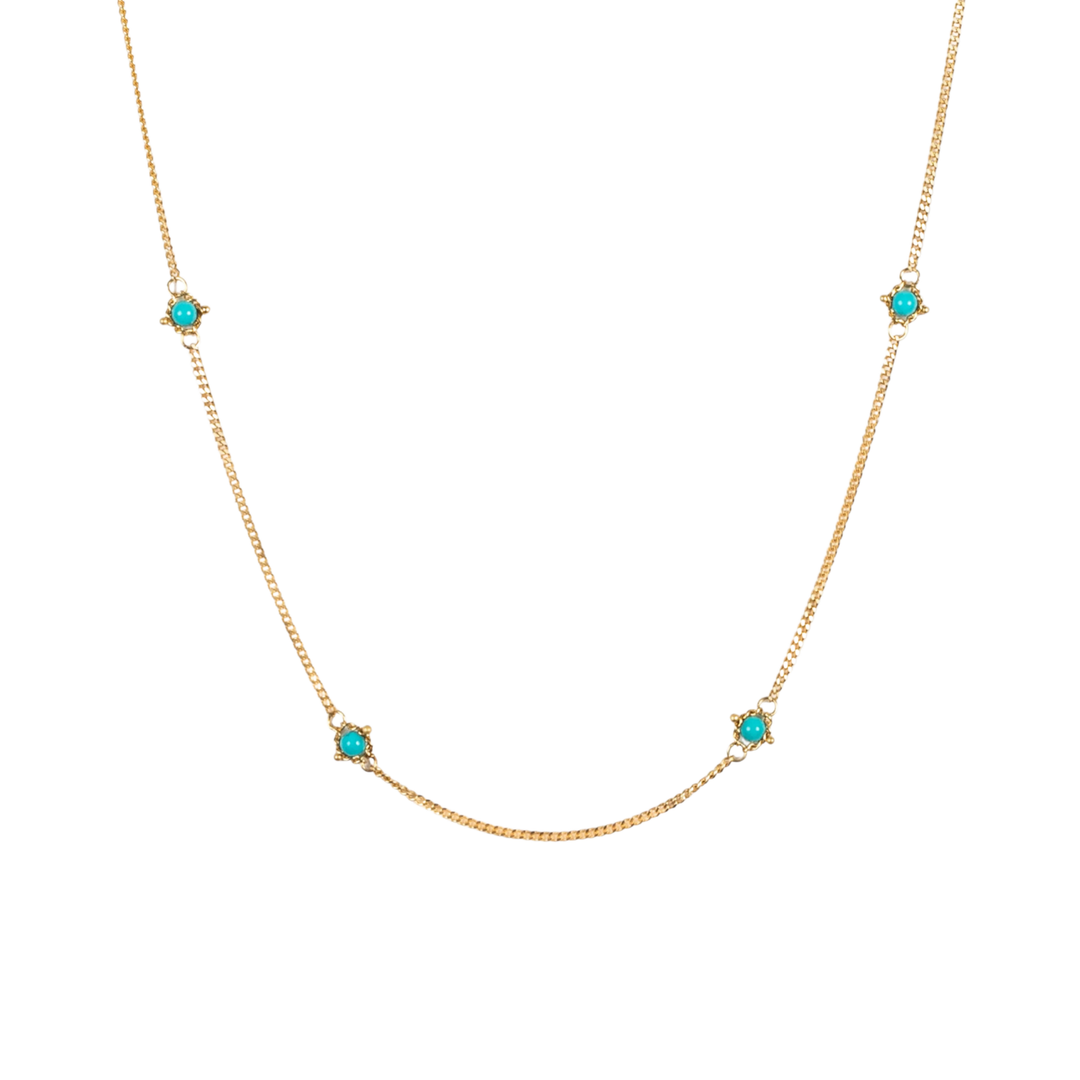 AMALI Textile Necklace In 18K Yellow Gold with Turquoise Default Title