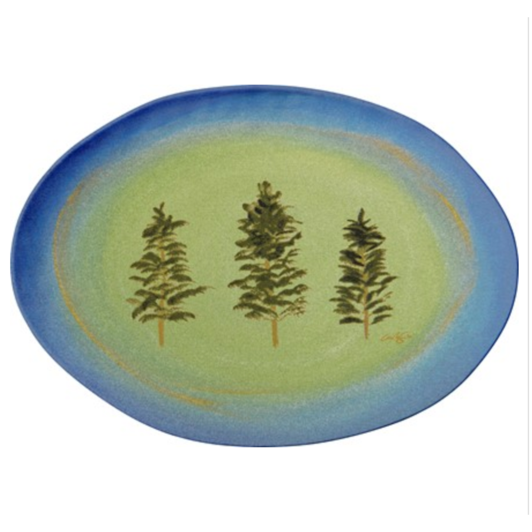 MERRITT Lakeside Tree Melamine Oval Serving Tray