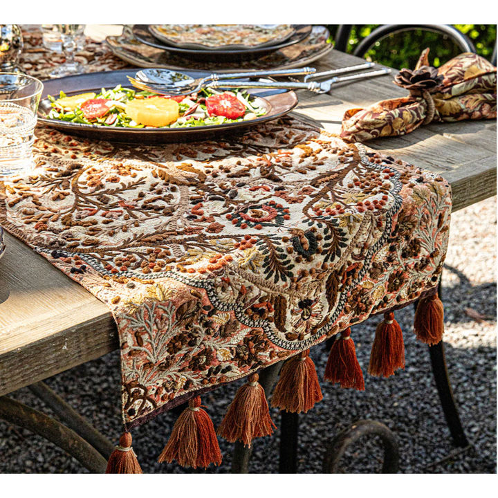 JULISKA Willa Amber Embroidered Table Runner