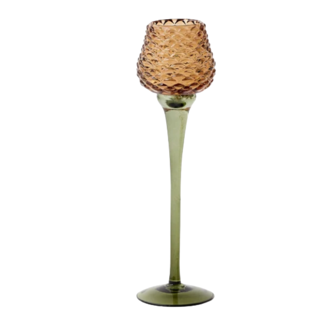 Pinecone Tall Pedestal Votive Candle Holder