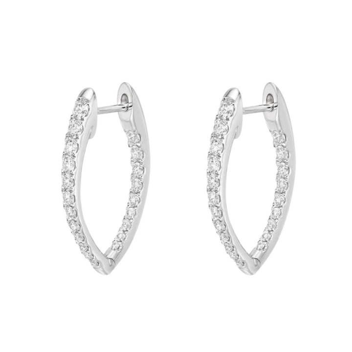 MEMOIRE 18K White Gold Hoop Earrings