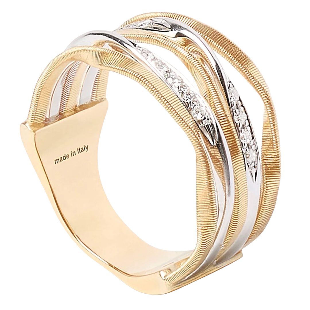 MARCO BICEGO Marrakech Onde 18K Yellow And White Gold Ring With Diamonds Default Title
