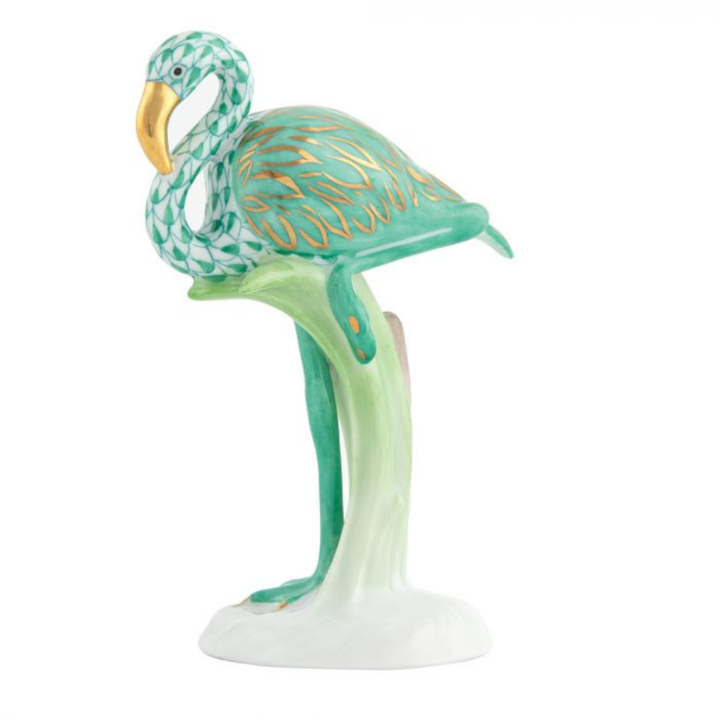 HEREND FLAMINGO GREEN