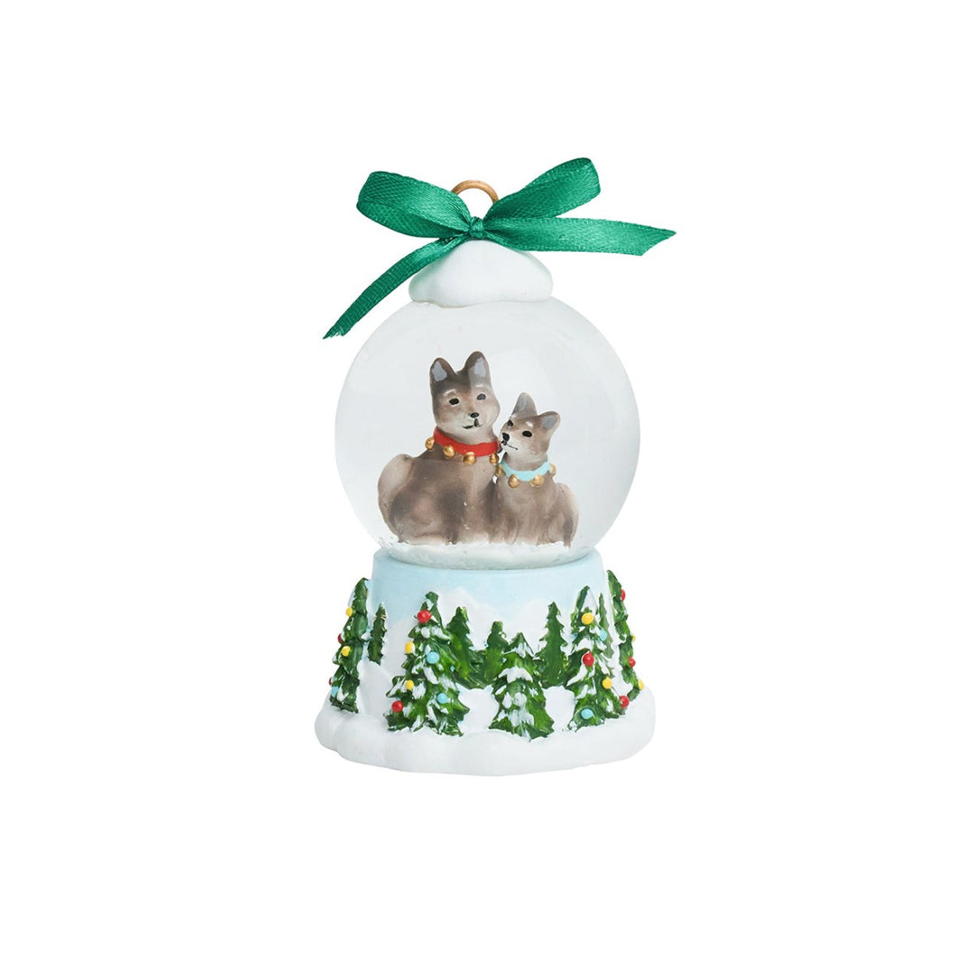 JULISKA Berry and Thread North Pole Husky Snow Globe Place Card Holder Default Title