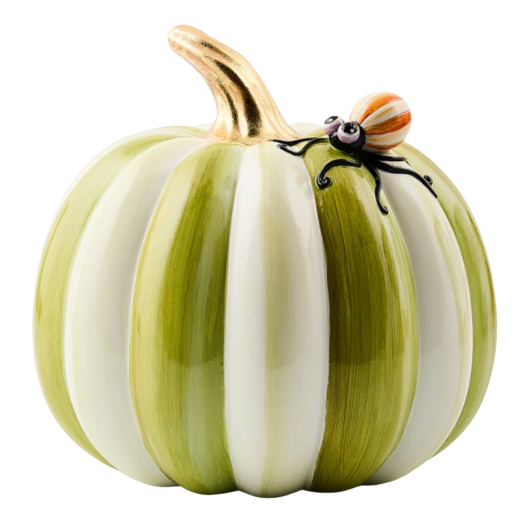 MACKENZIE CHILDS Fergal's Friend Spider on Small Moss Stripe Pumpkin Default Title