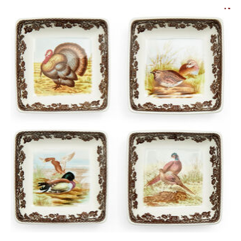 SPODE Woodland Square Pheasant Serving Dish