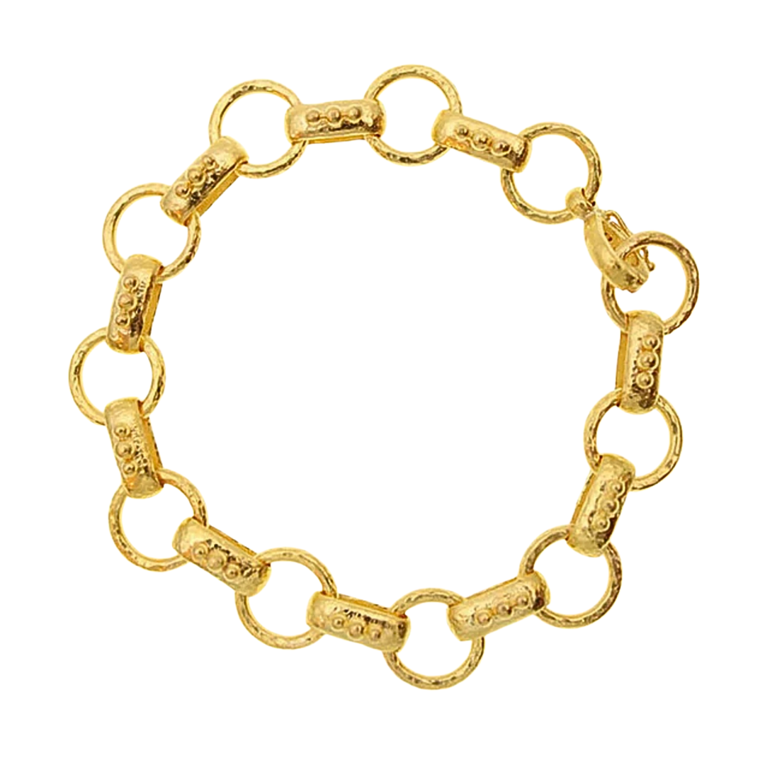 Torcello Link Bracelet in 19K Yellow Gold with Circle Clasp