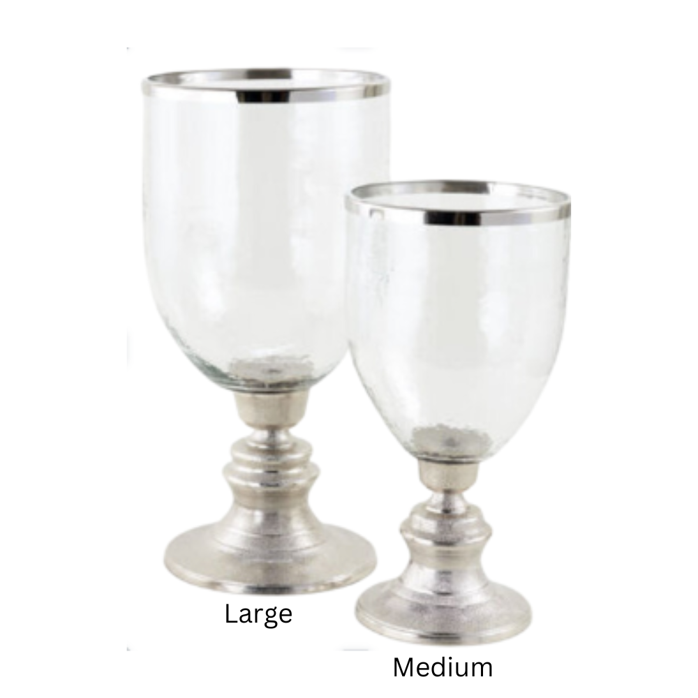 180 DEGREES Individually Sold Large Glass Hurricane And Pedestal Default Title