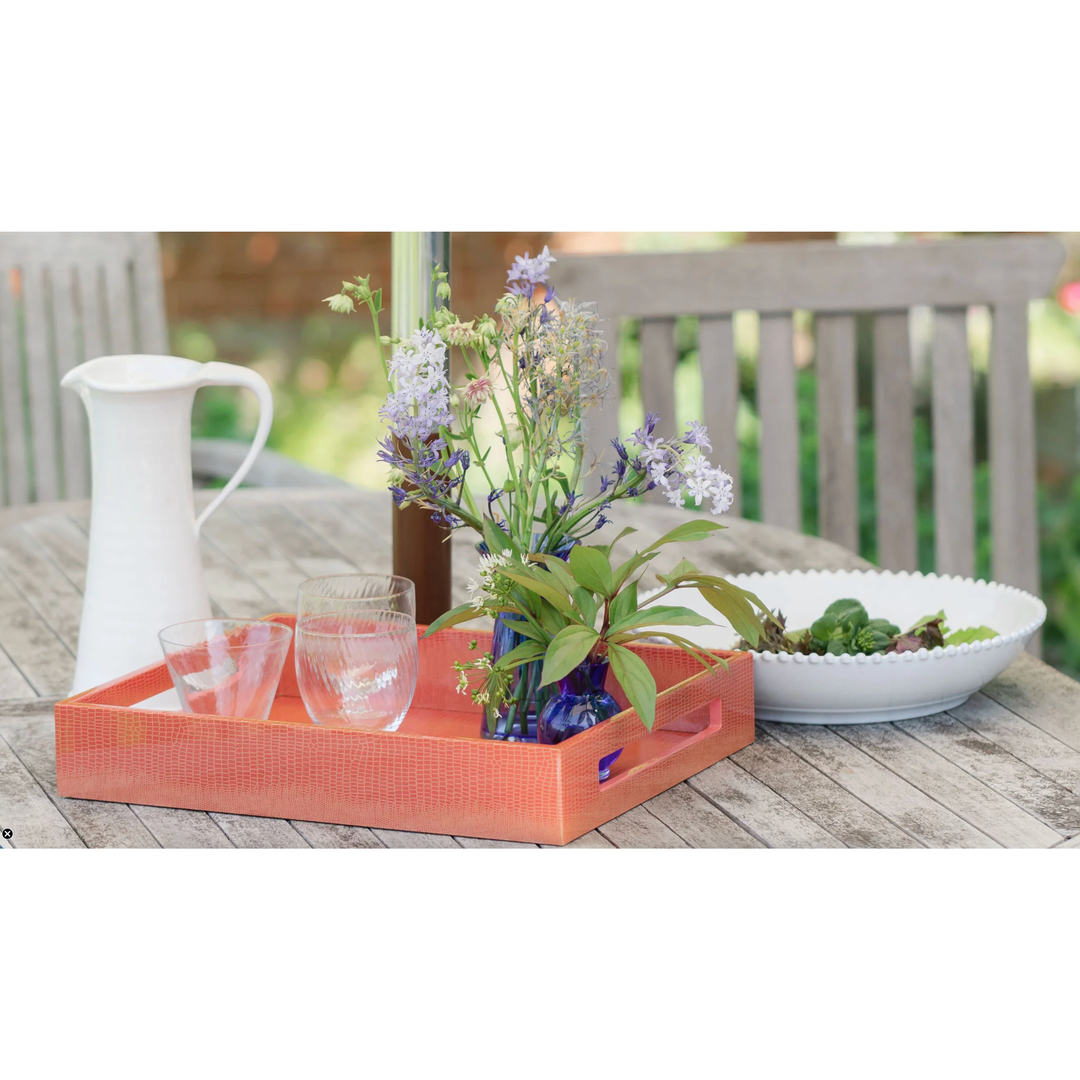 ADDISON ROSS Orange Croc Textured Tray
