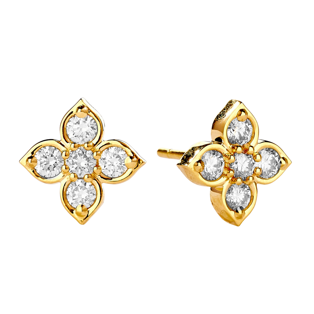 SYNA Mini Florae Diamond Studs18K Yellow Gold With Diamonds Default Title