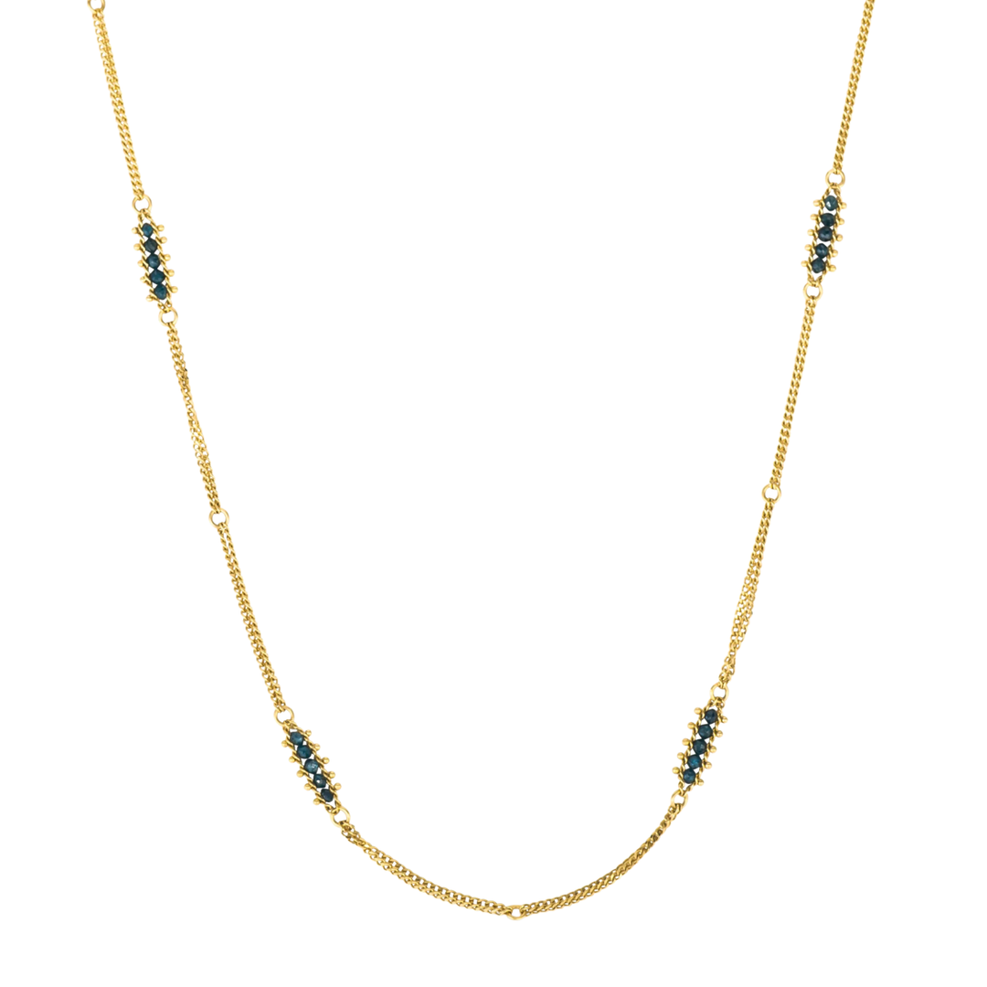 AMALI Textile Station Blue Diamond Necklace Default Title