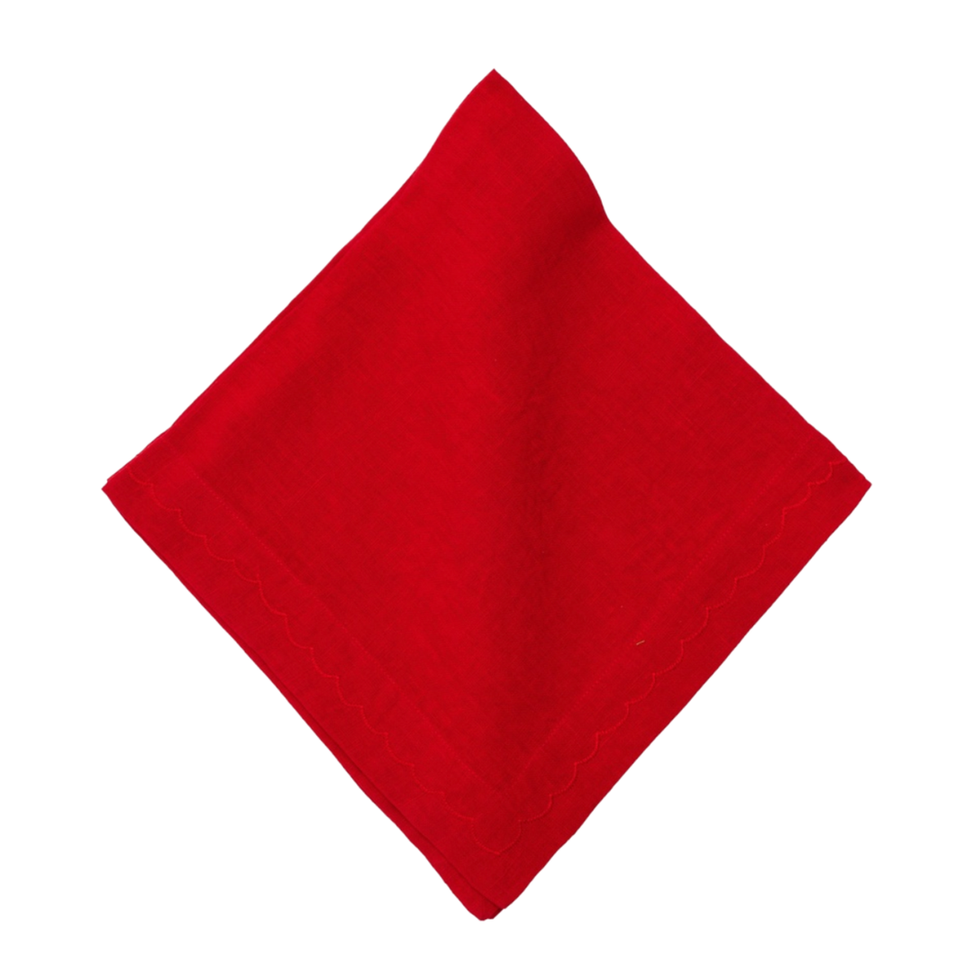DEBORAH RHODES Washed Red Linen Napkin Default Title