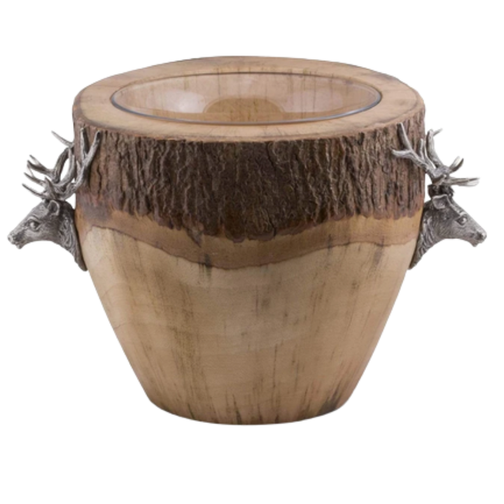 VAGABOND HOUSE NATURAL LOG ELK ICE BUCKET