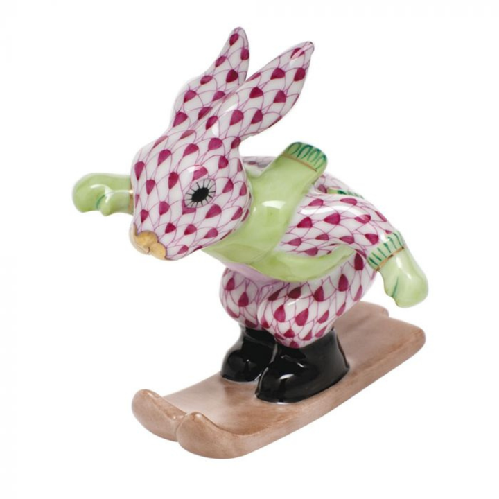HEREND Ski Bunny RASPBERRY